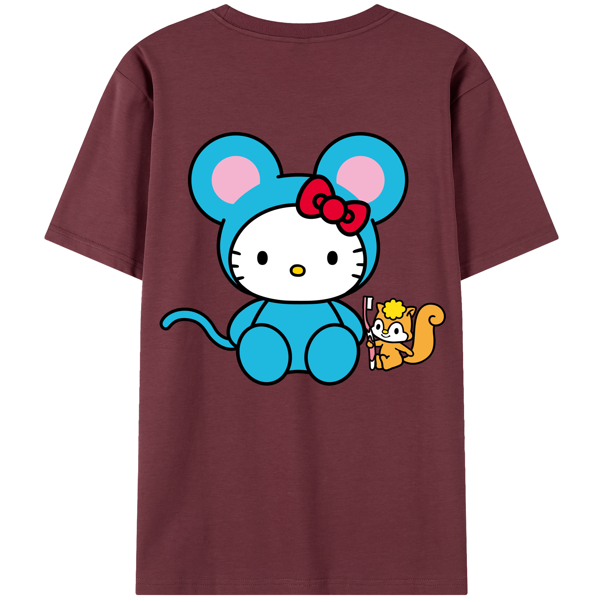 （画像用） Hello Kitty ハローキティ 綿100％半袖Tシャツ（背面プリント）